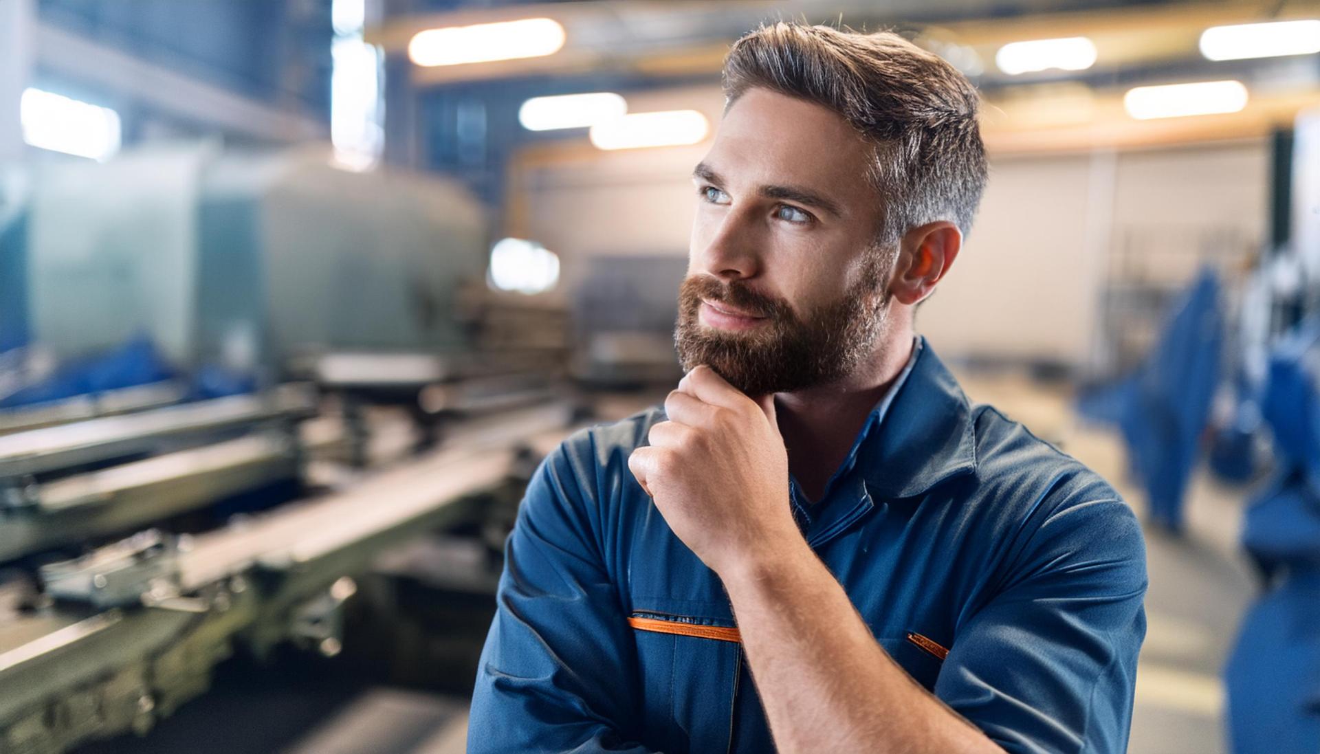 Usineur qui se pose une question